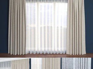 cortina contempor&acirc;nea Modelo 3D