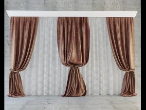 curtains classic set Modelo 3D