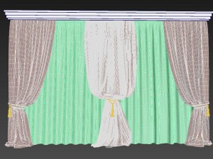 curtains classic set 3D Модель