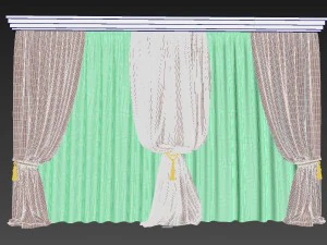 curtains classic set 3D Model