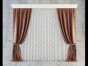 curtains classic set 3D Модель