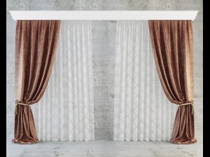 curtains classic set 3D Модель