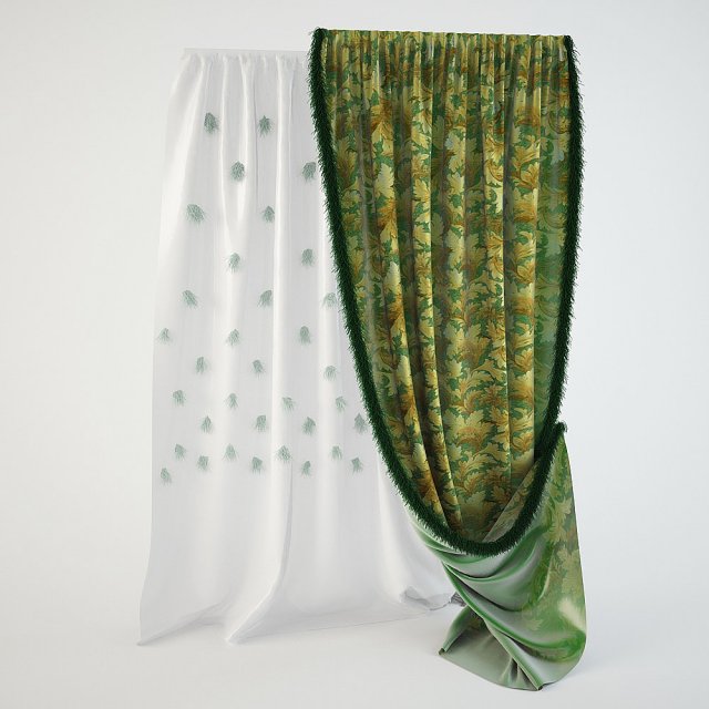 curtains classic 3D Model .c4d .max .obj .3ds .fbx .stl .blend 