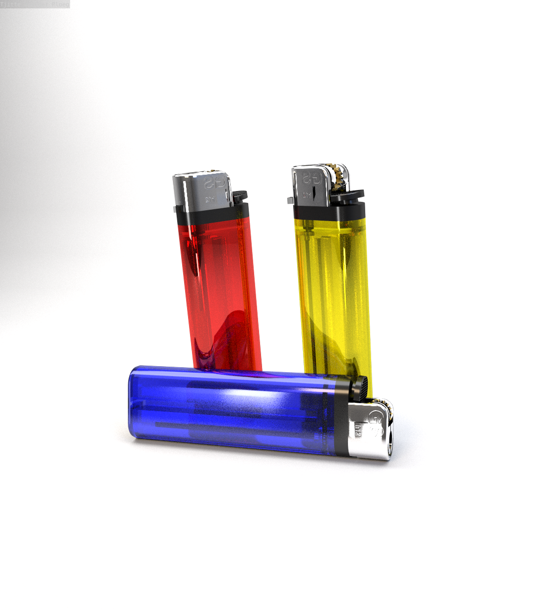Lighters Disposable lighters. Piezo Kitchen lighter 3d model.
