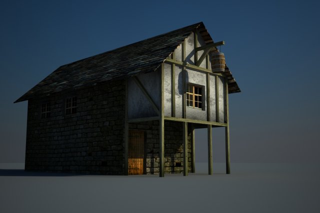 old house 3D Model .c4d .max .obj .3ds .fbx .stl .blend 