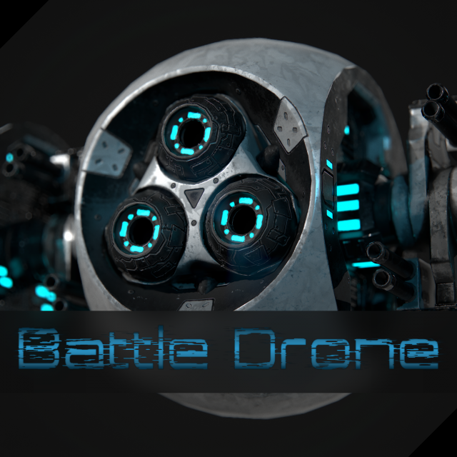 battle drone 3D Model .c4d .max .obj .3ds .fbx .stl .blend 