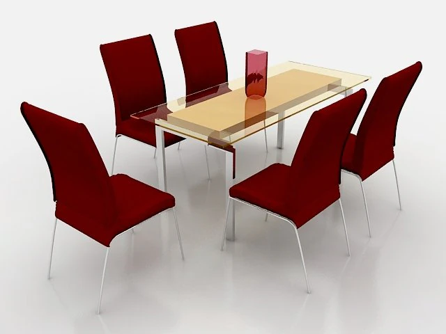 mesa e cadeiras Modelo 3D .c4d .max .obj .3ds .fbx .stl .blend 