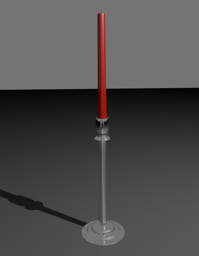 candle in candle stick Model 3D .c4d .max .obj .3ds .fbx .stl .blend 