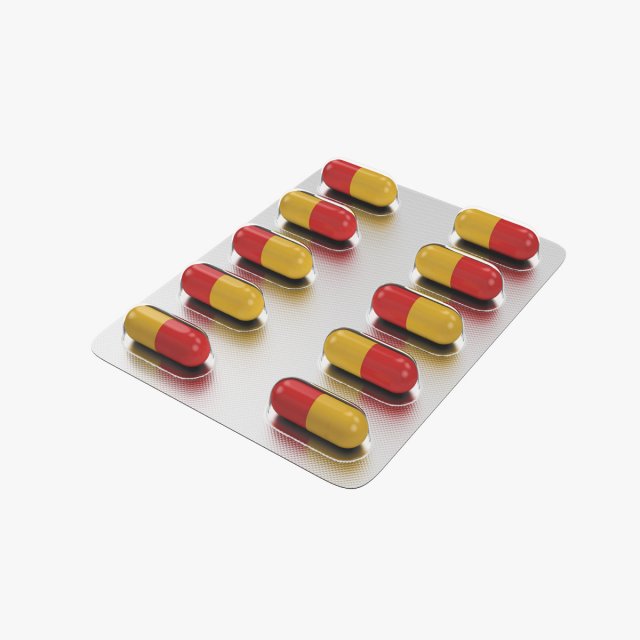 pills in blister pack Model 3D .c4d .max .obj .3ds .fbx .stl .blend 