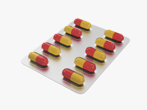 pills in blister pack 3D Model