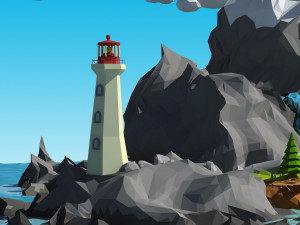 cartoon island low poly 3Dモデル