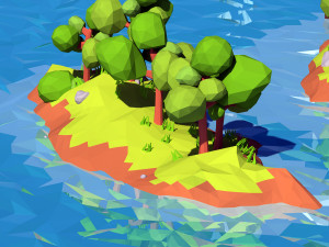 cartoon island low poly 3Dモデル