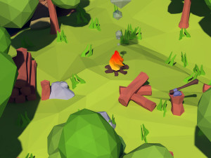 cartoon island low poly 3Dモデル