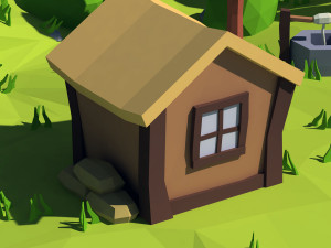 cartoon island low poly 3Dモデル