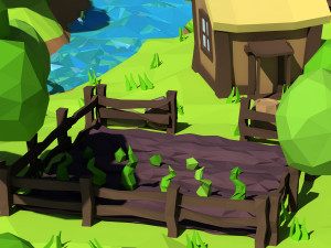 cartoon island low poly 3Dモデル