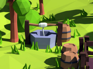 cartoon island low poly 3Dモデル