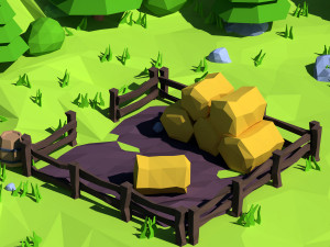 cartoon island low poly 3Dモデル