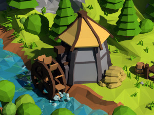 cartoon island low poly 3Dモデル