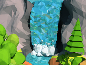 cartoon island low poly 3Dモデル