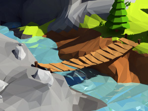 cartoon island low poly 3Dモデル