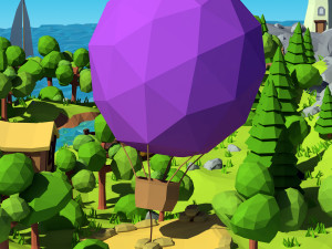 cartoon island low poly 3Dモデル