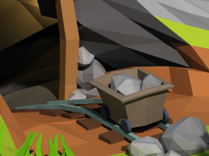 cartoon island low poly 3Dモデル