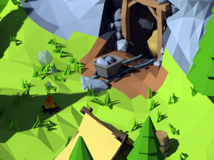cartoon island low poly 3Dモデル