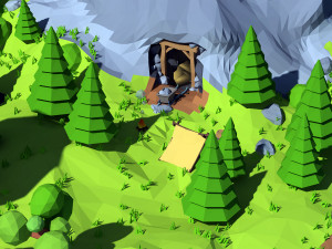 cartoon island low poly 3Dモデル