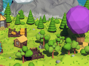cartoon island low poly 3Dモデル