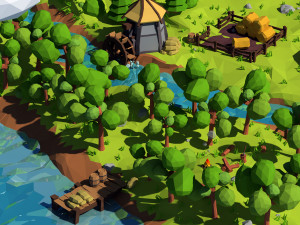 cartoon island low poly 3Dモデル