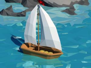 cartoon island low poly 3Dモデル