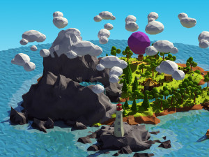 cartoon island low poly 3Dモデル