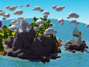 cartoon island low poly 3Dモデル
