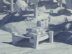 cartoon island low poly 3Dモデル