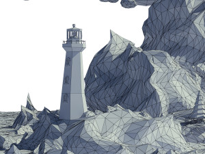 cartoon island low poly 3Dモデル