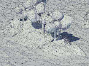 cartoon island low poly 3Dモデル