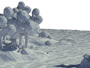 cartoon island low poly 3Dモデル