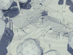cartoon island low poly 3Dモデル
