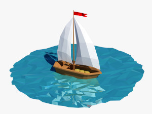 cartoon boat Modèle 3D