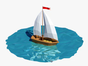 만화 보트 3D 모델