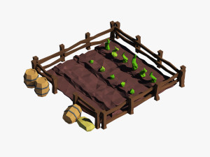 cartoon garden 3D 模型