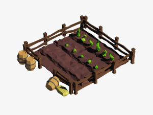 jardin de dessin anim&eacute; Modèle 3D