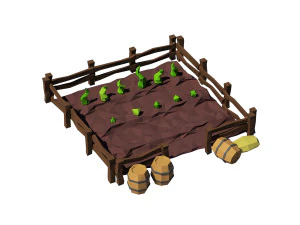 cartoon garden 3D Model
