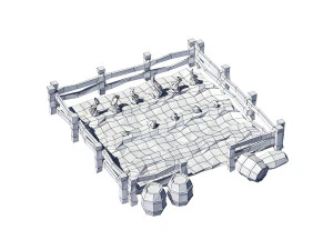 cartoon garden 3D Model