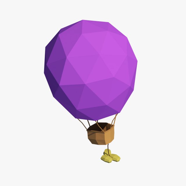 cartoon air balloon Modello 3D .c4d .max .obj .3ds .fbx .stl .blend 