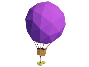 cartoon air balloon Modello 3D