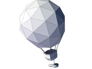 cartoon air balloon Modello 3D