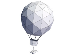 cartoon air balloon Modello 3D