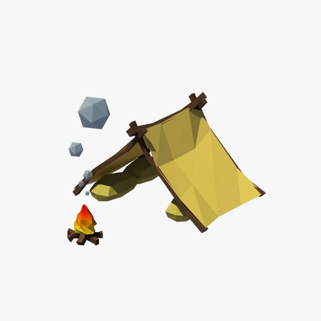 cartoon tent 3D Model .c4d .max .obj .3ds .fbx .stl .blend 