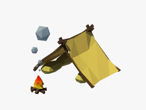 만화 텐트 3D 모델